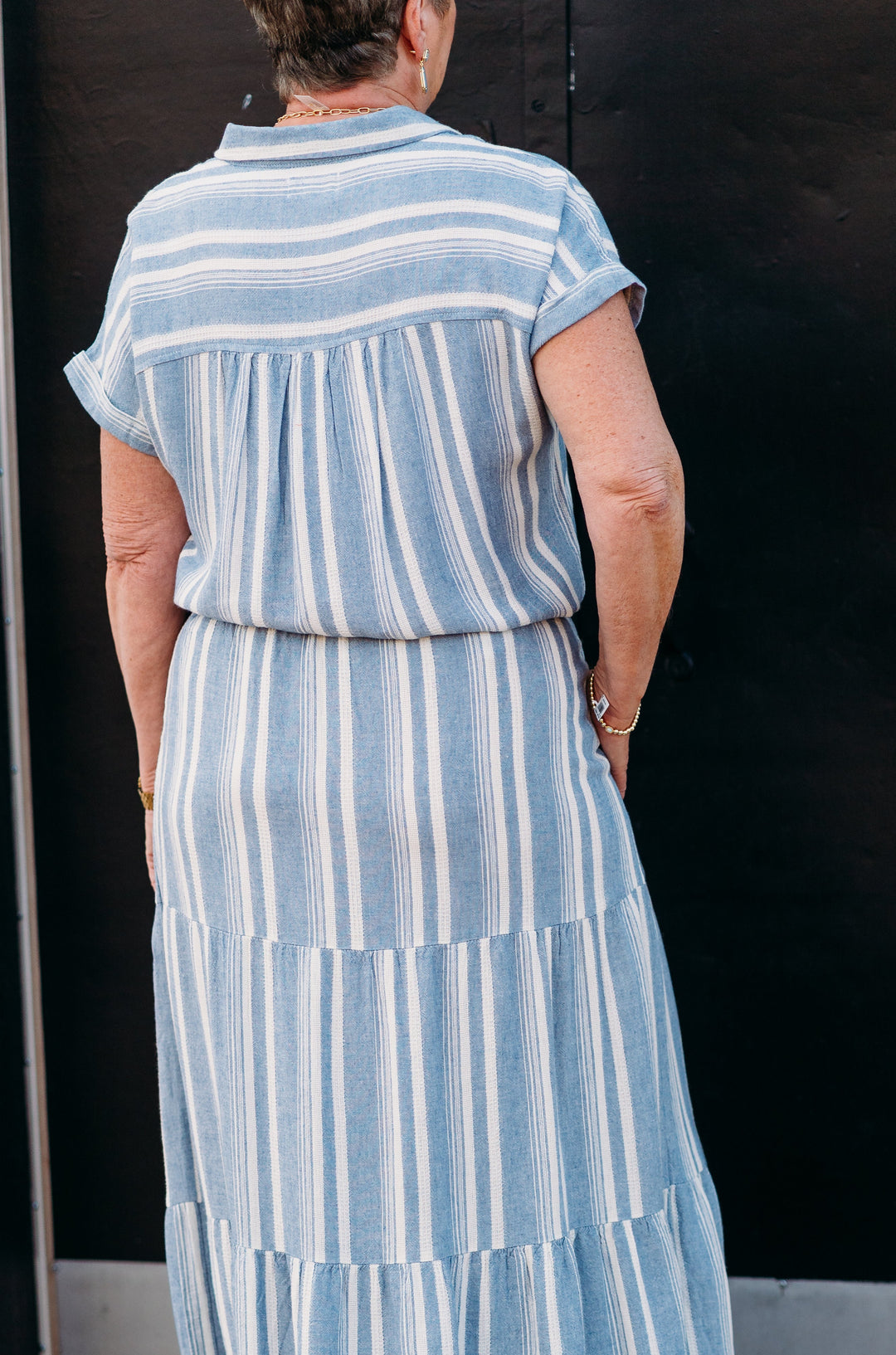 Thread & Supply: Benny Shirt in Ivory Blue Stripe