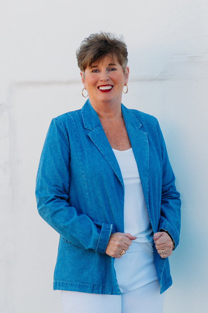 Steve Madden: Payton Blazer in Chambray Blue