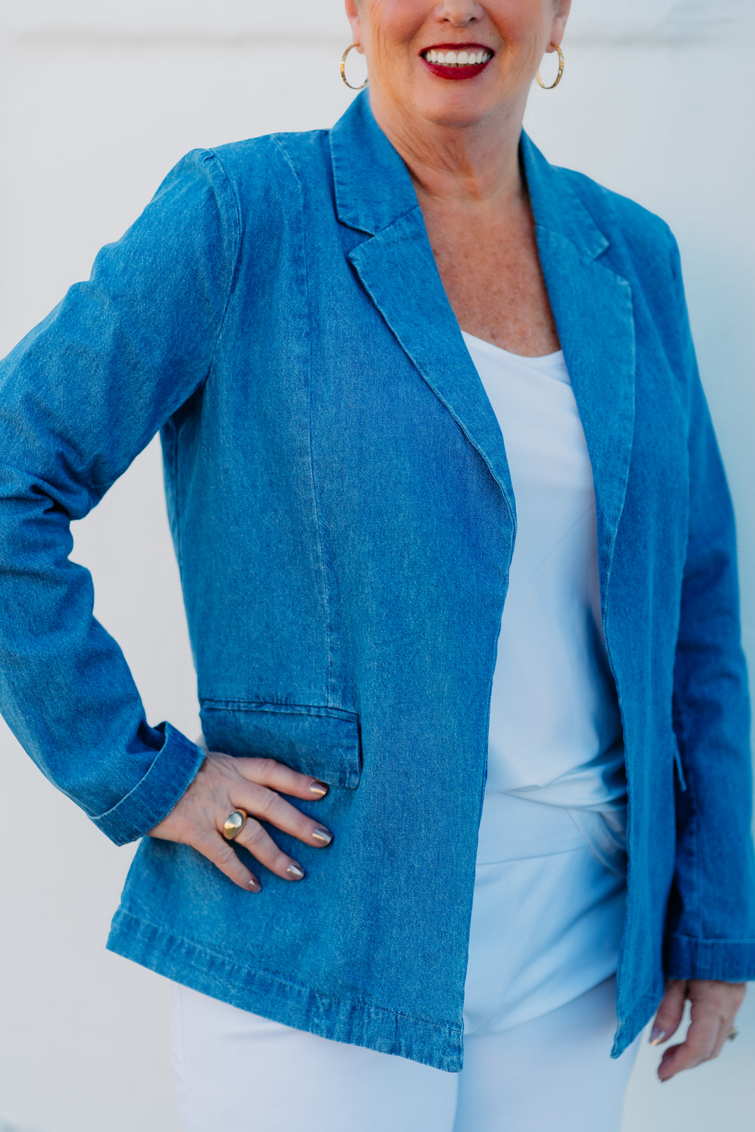 Steve Madden: Payton Blazer in Chambray Blue