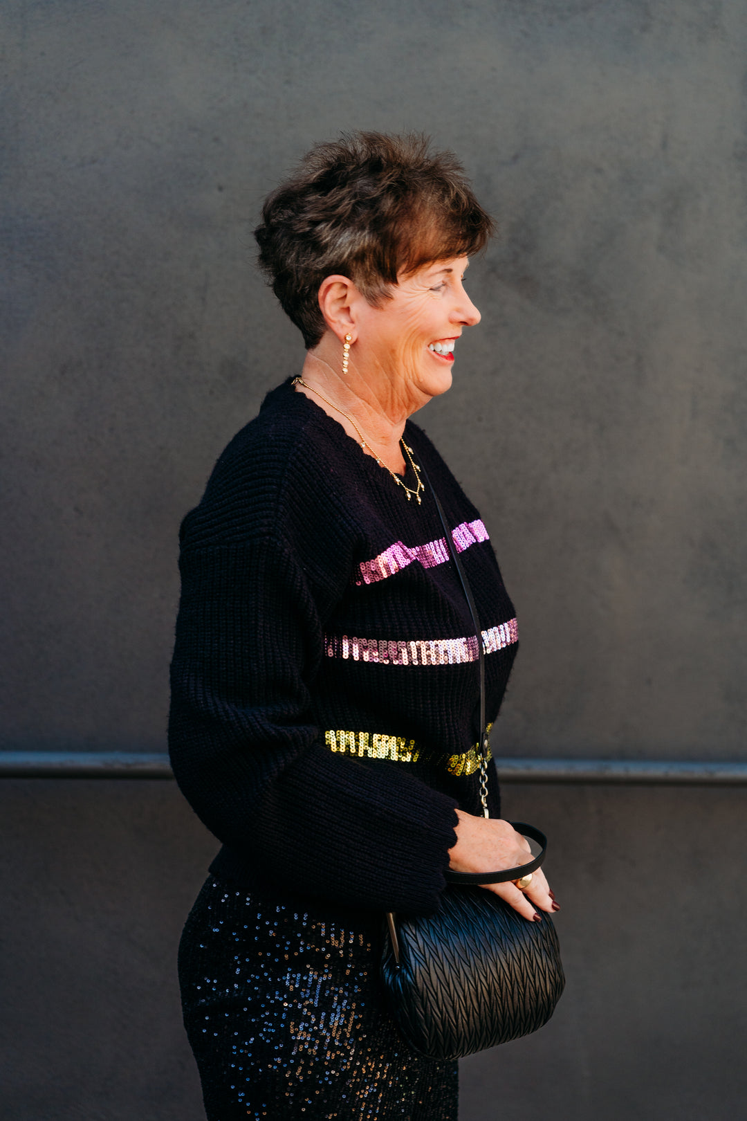 Design History: Black Sequin Combo Sweater