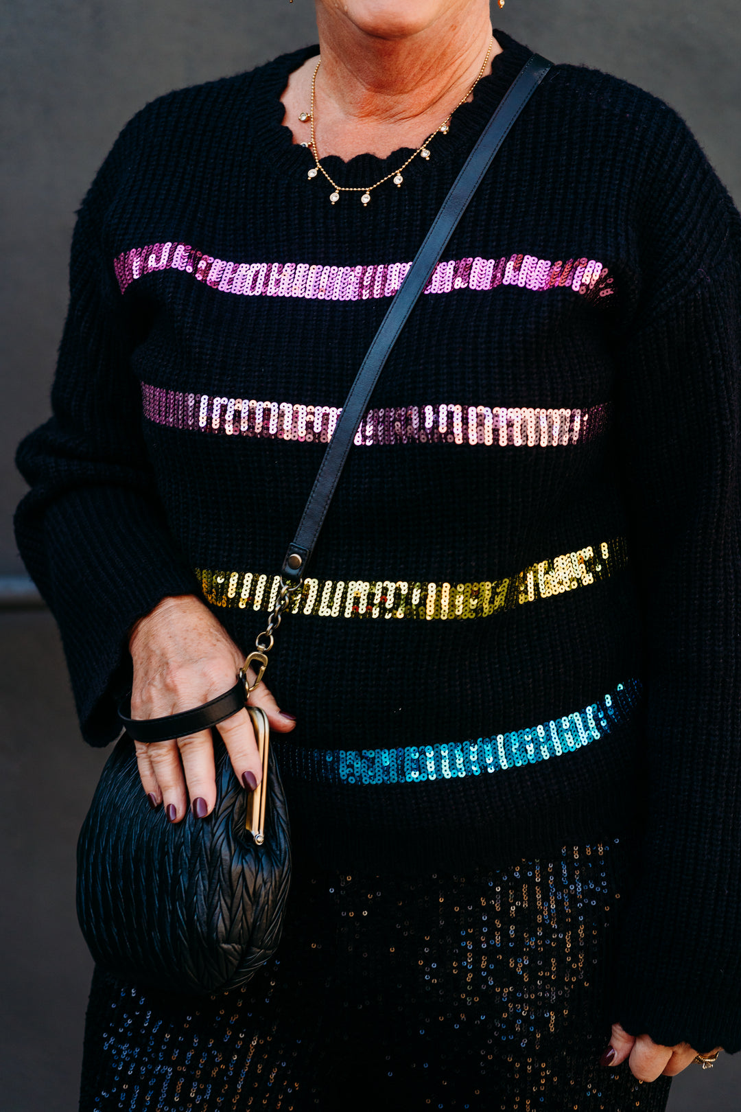 Design History: Black Sequin Combo Sweater