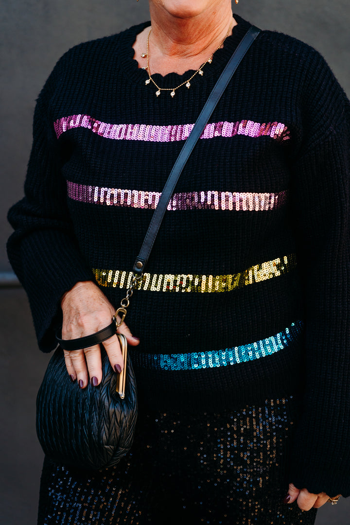 Design History: Black Sequin Combo Sweater