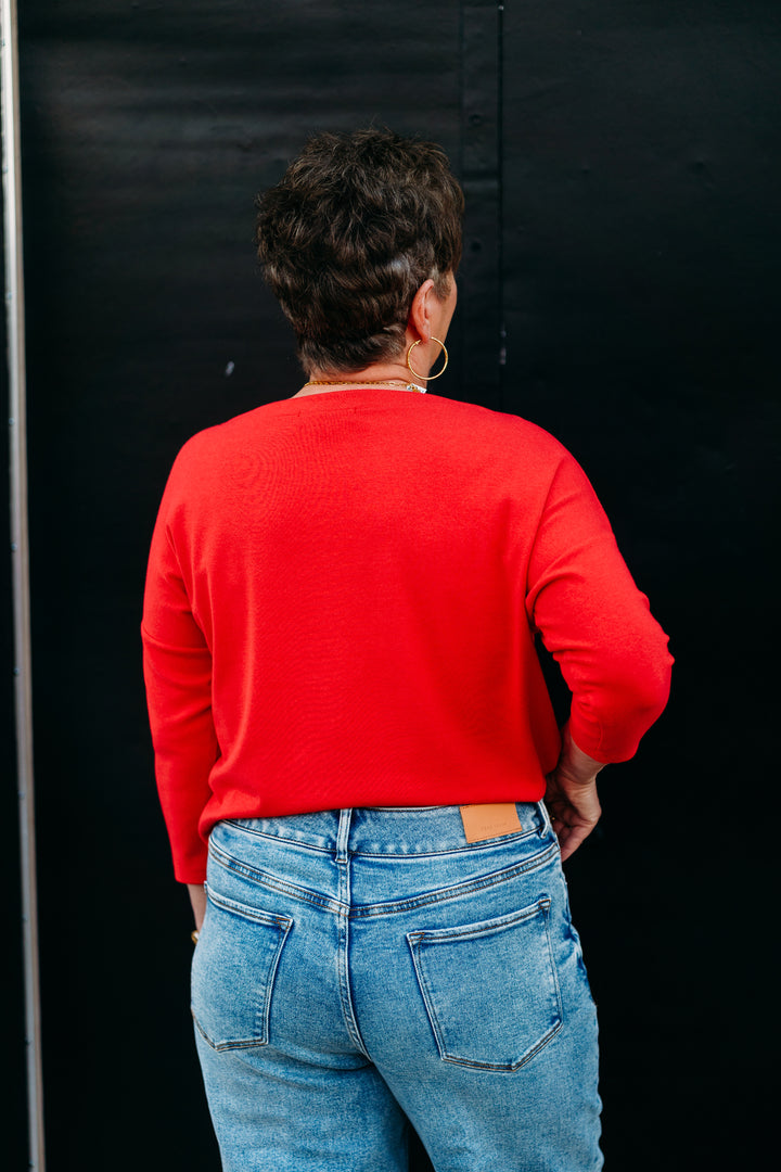 Karen Kane: Boatneck Top in Cherry