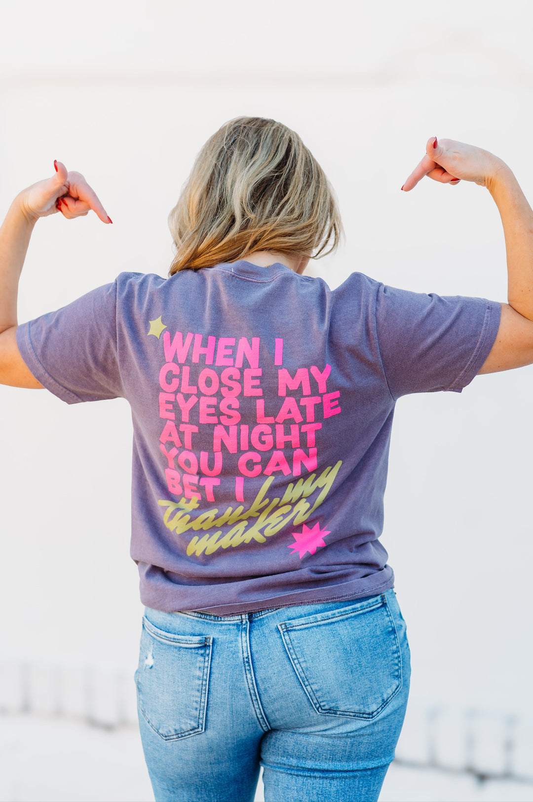 Oliver and Otis: Thank My Maker Tee in Grape