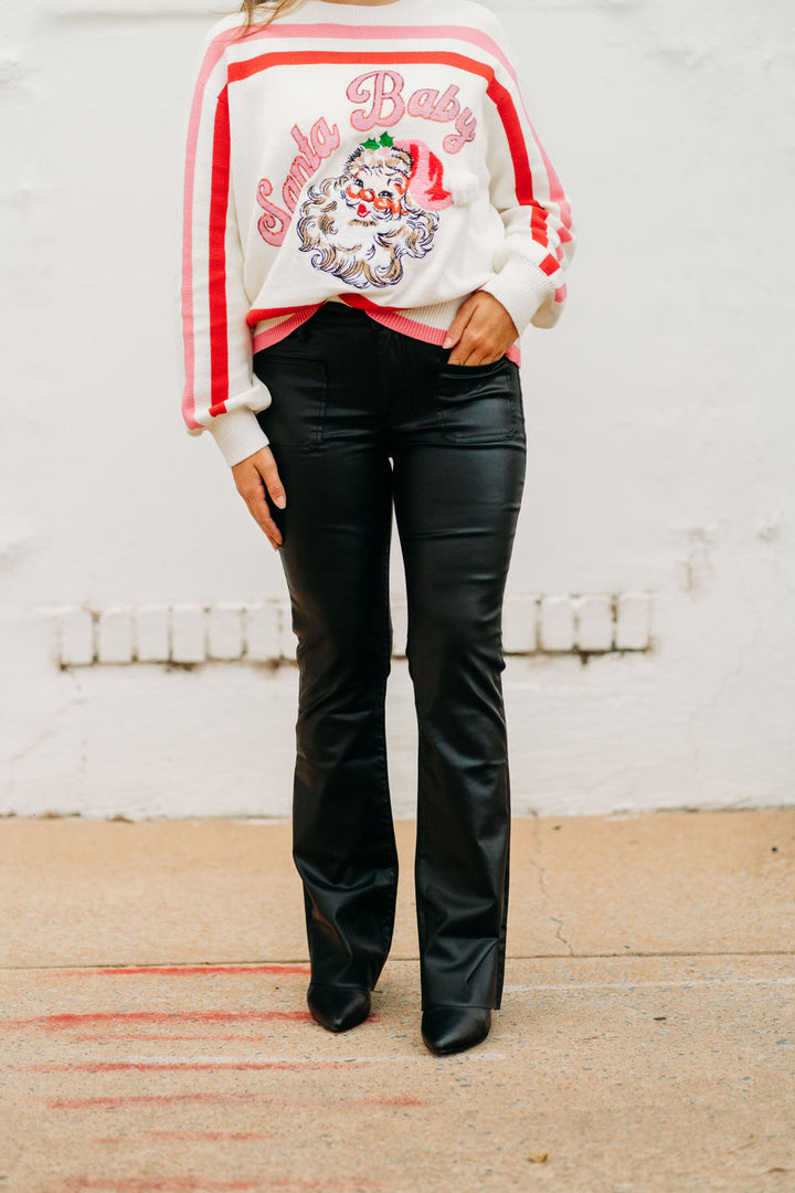 Kut: Stella High Rise Flare Raw Hem in Black