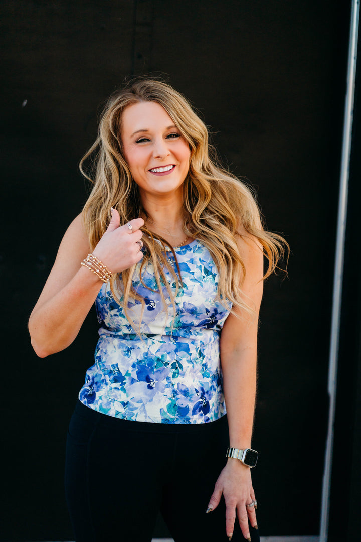 Skechers: GO WALK Seascape Floral Tank in Purple