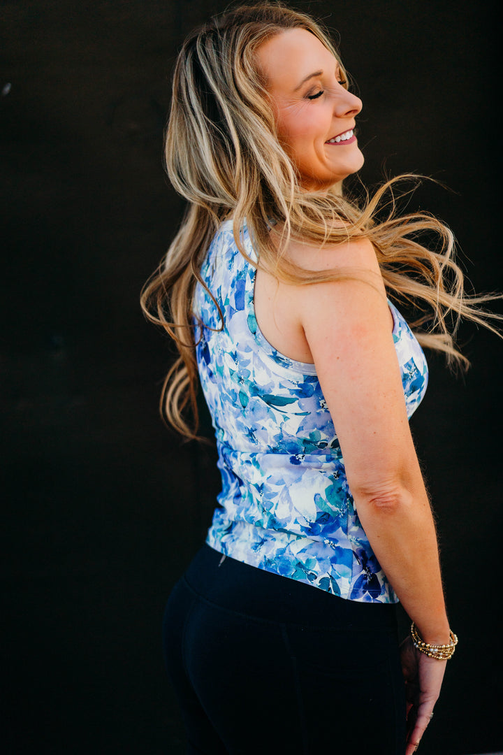 Skechers: GO WALK Seascape Floral Tank in Purple