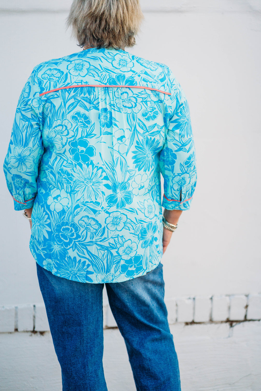 French Dressing Jeans: Bicolor Floral Top 7618397