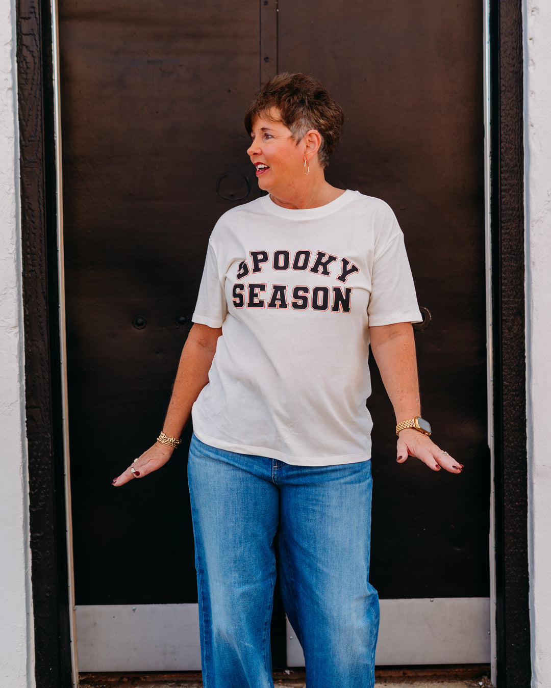 Z Supply: Spooky Season Boyfriend Tee in Vanilla Ice