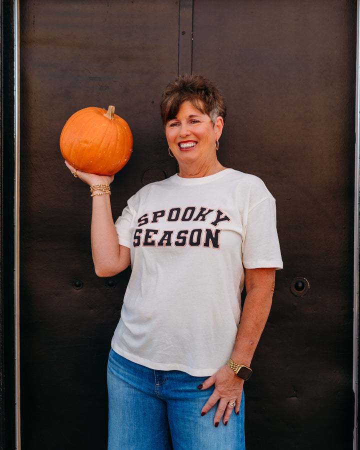 Z Supply: Spooky Season Boyfriend Tee in Vanilla Ice