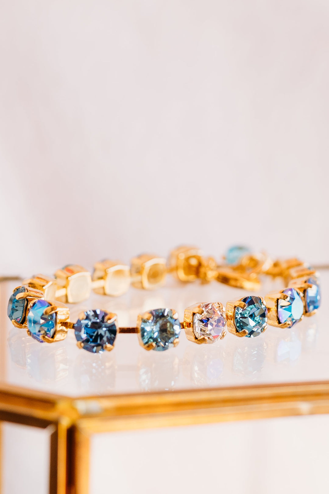 Mariana: "Baby Blue" Medium Everyday Bracelet in Gold