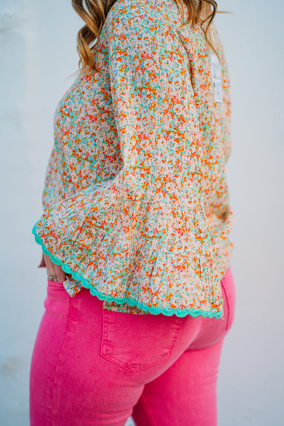 Sister Mary: Luz Coral Floral Top