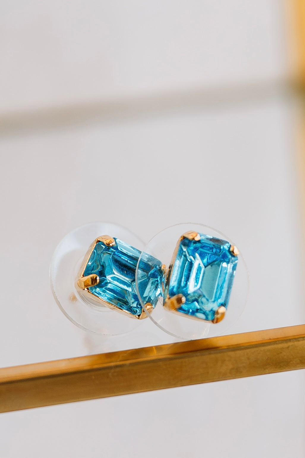 Mariana: Petite Emerald Earrings in "Aquamarine" 68047/6
