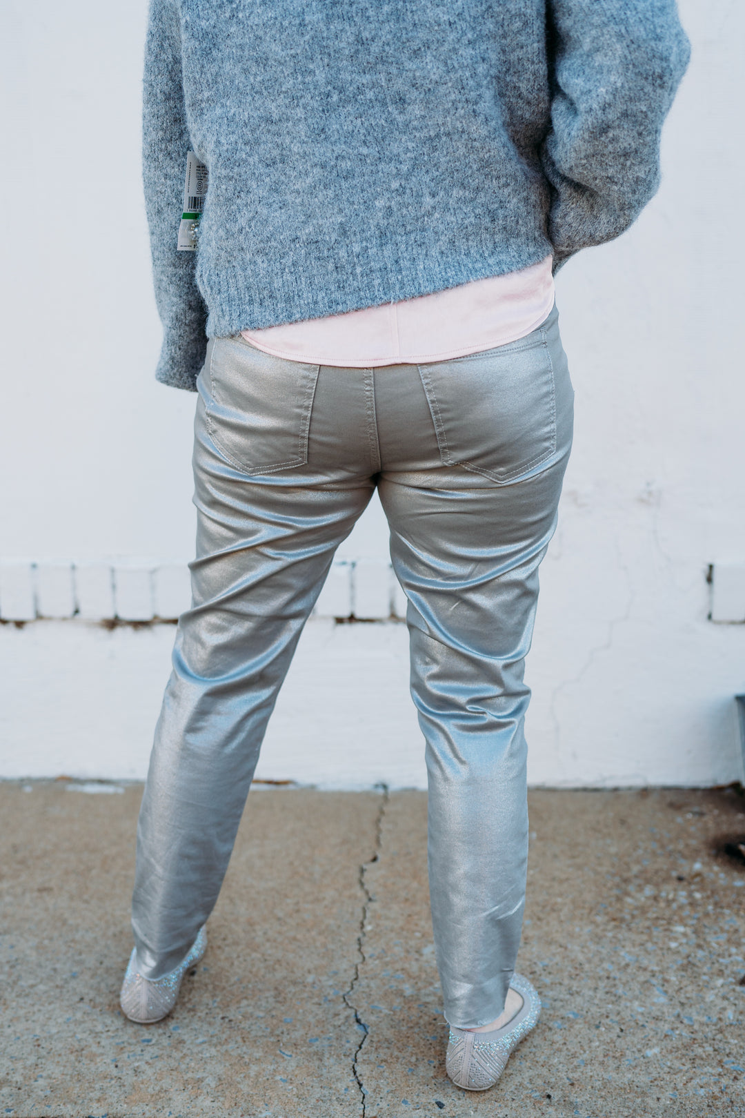 Kut: Charlize High Rise Fab Ab Cigarette Leg Raw Hem in Dark Silver