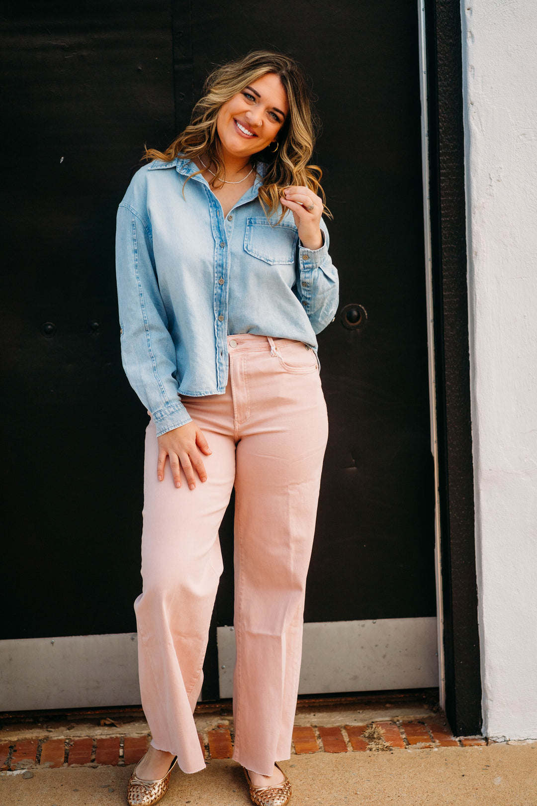 Dear John: Fiona Wide Leg Jeans  in Sepia Rose