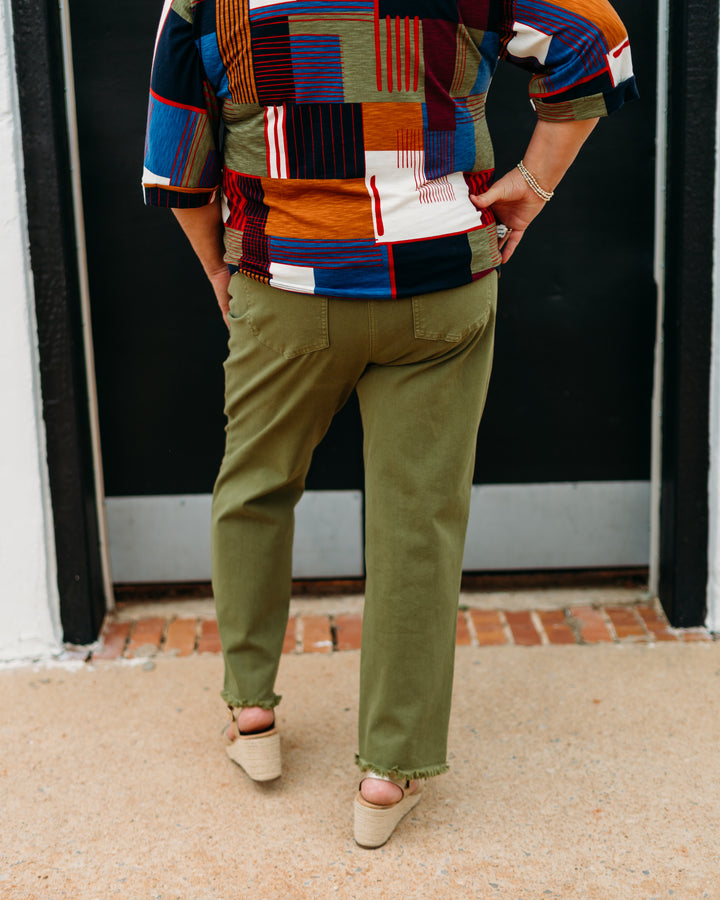 Multiples: Fringe Hem Ankle Pant (M35714PM)