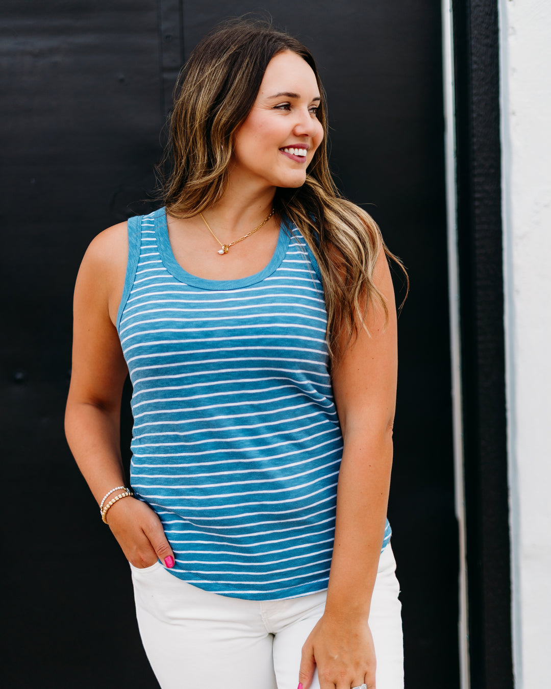 Z Supply: The Perfect Striped Tank in Boathouse
