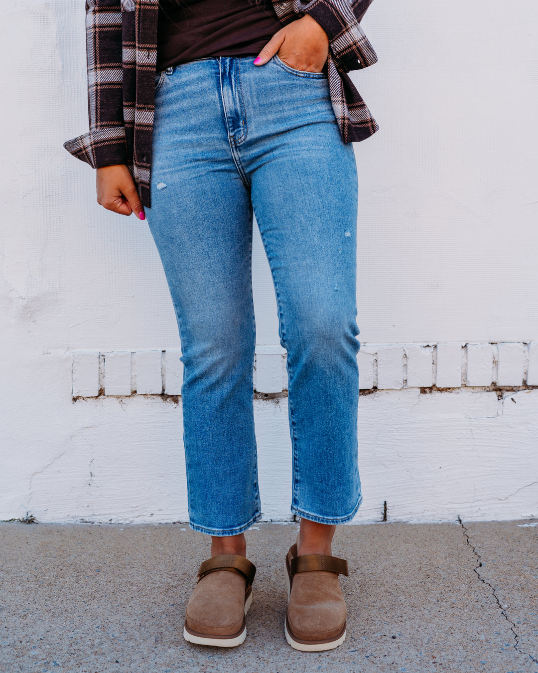 Daze: Shy Girl Straight Leg Jeans in PDA