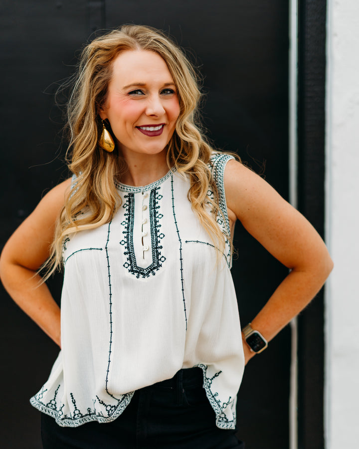 Another Love: Kit Tank in Cream/Black