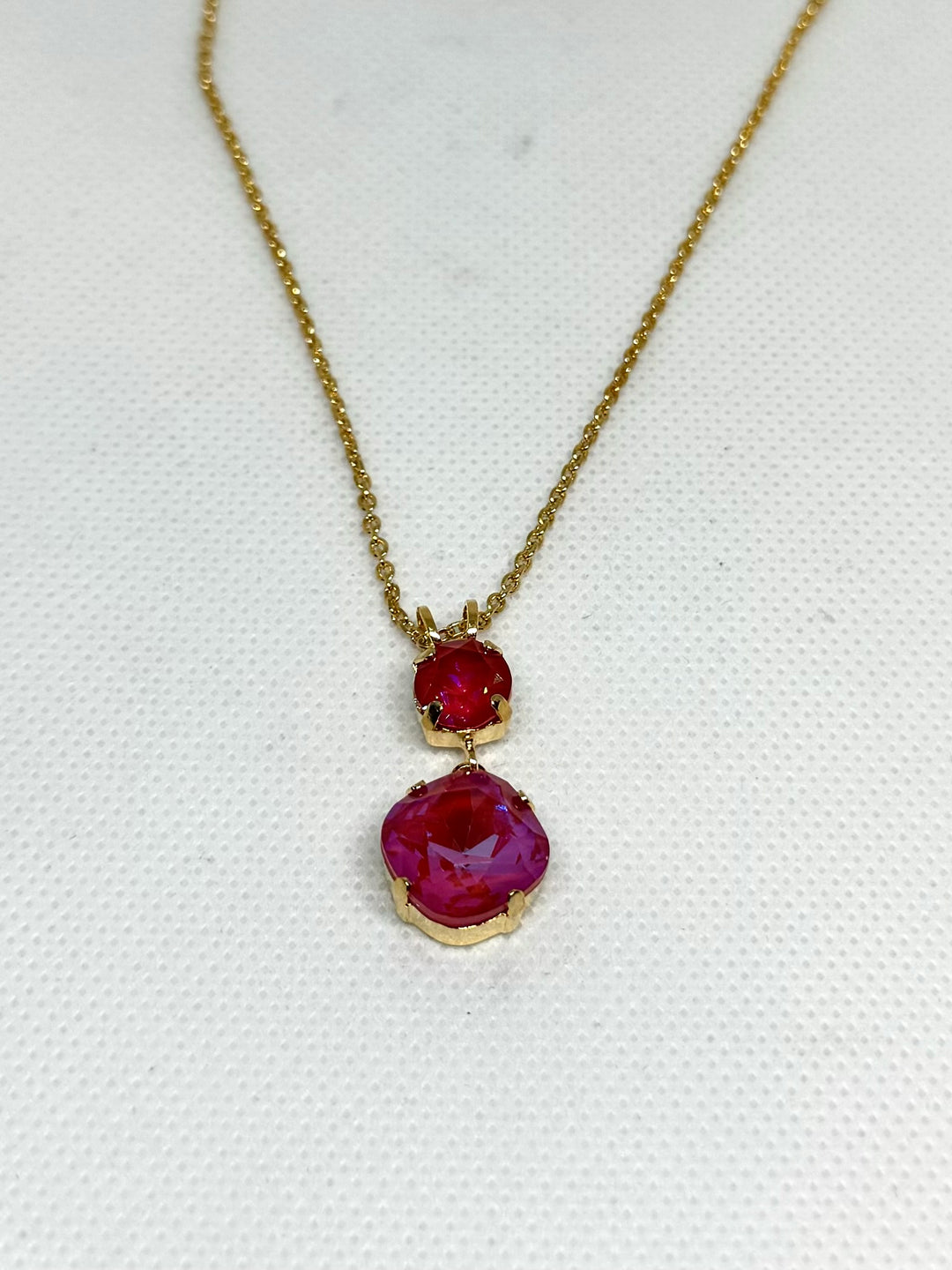 Mariana: Round and Cushion Cut Pendant in Sun-Kissed "Blush"