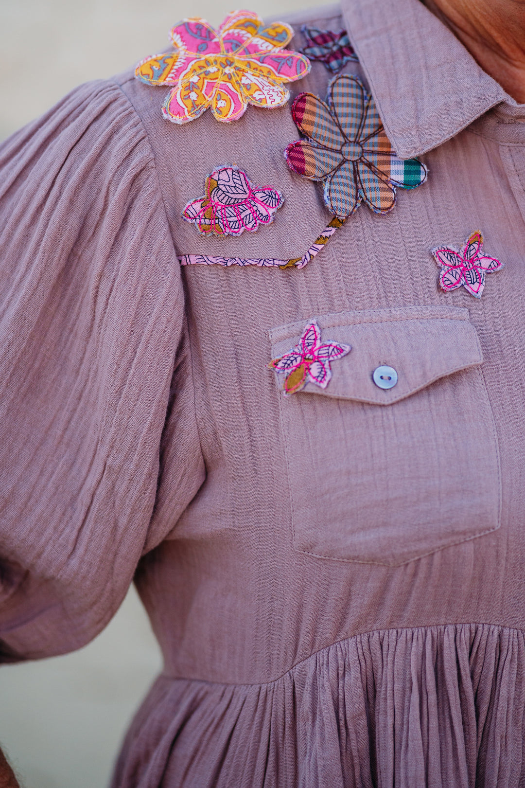 Ivy Jane: Carrying Flowers Peplum Top in Mauve