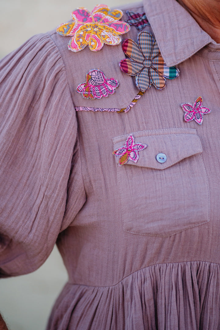 Ivy Jane: Carrying Flowers Peplum Top in Mauve