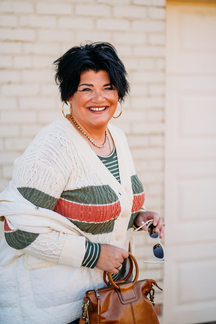 Another Love: Lulu Cardigan in Rustic Vineyard Stripe