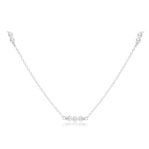 Enewton: 15” Choker Joy Simplicity Chain Sterling 3mm Pearl. N15SSISSJOYPE3