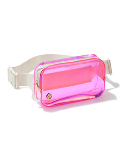 Kendra Scott: Clear Belt Bag in Pink Iridescent