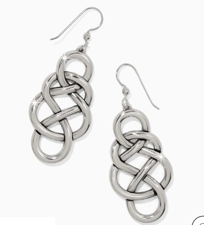 Brighton: Interlok Braid Drop Earrings in Silver JA0144