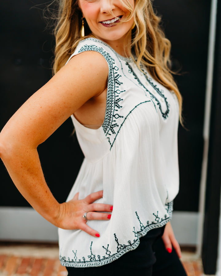 Another Love: Kit Tank in Cream/Black