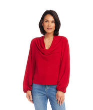 Load image into Gallery viewer, Karen Kane: Cowl Neck Top in Red
