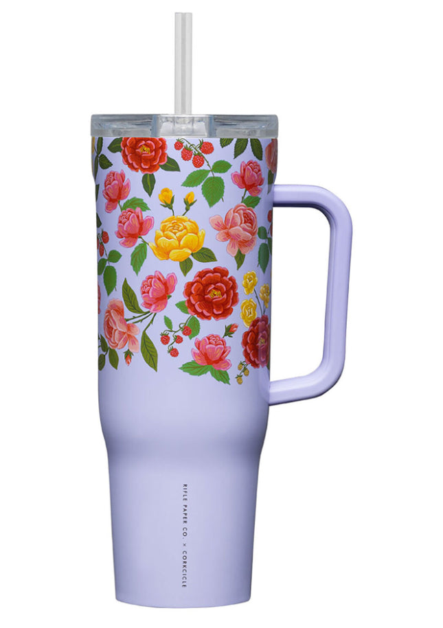 Corkcicle: 40oz Rifle Paper Roses Purple Cruiser