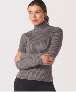 Glyder: Couture Rib Turtle Neck in Gray