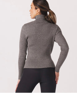 Glyder: Couture Rib Turtle Neck in Gray