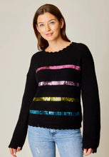 Load image into Gallery viewer, Design History: Black Sequin Combo Sweater
