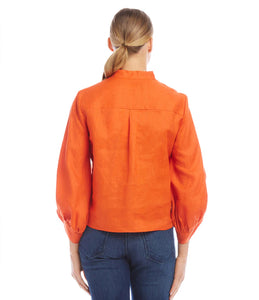Karen Kane: Tie-Front Top in Orange 2L01525