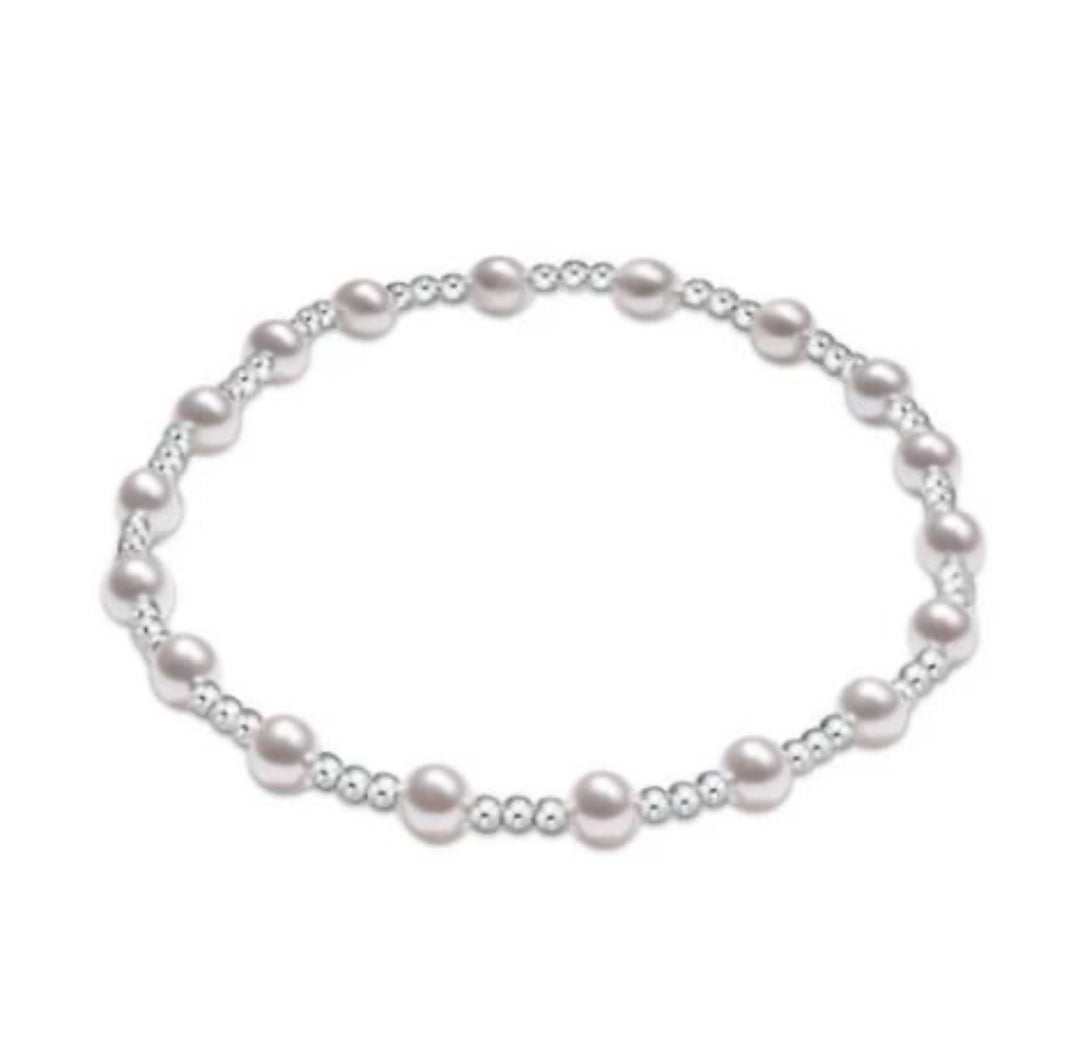 Enewton: Classic Grateful Pattern Bead Bracelet in Sterling Pearl
