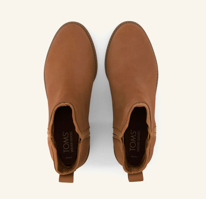 TOMS: Hailey Boot in Nubuck Brown Leather 10021307
