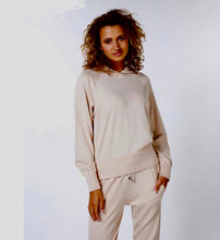 Load image into Gallery viewer, Esqualo: Lurex Hoodie Pullover in Light Sand
