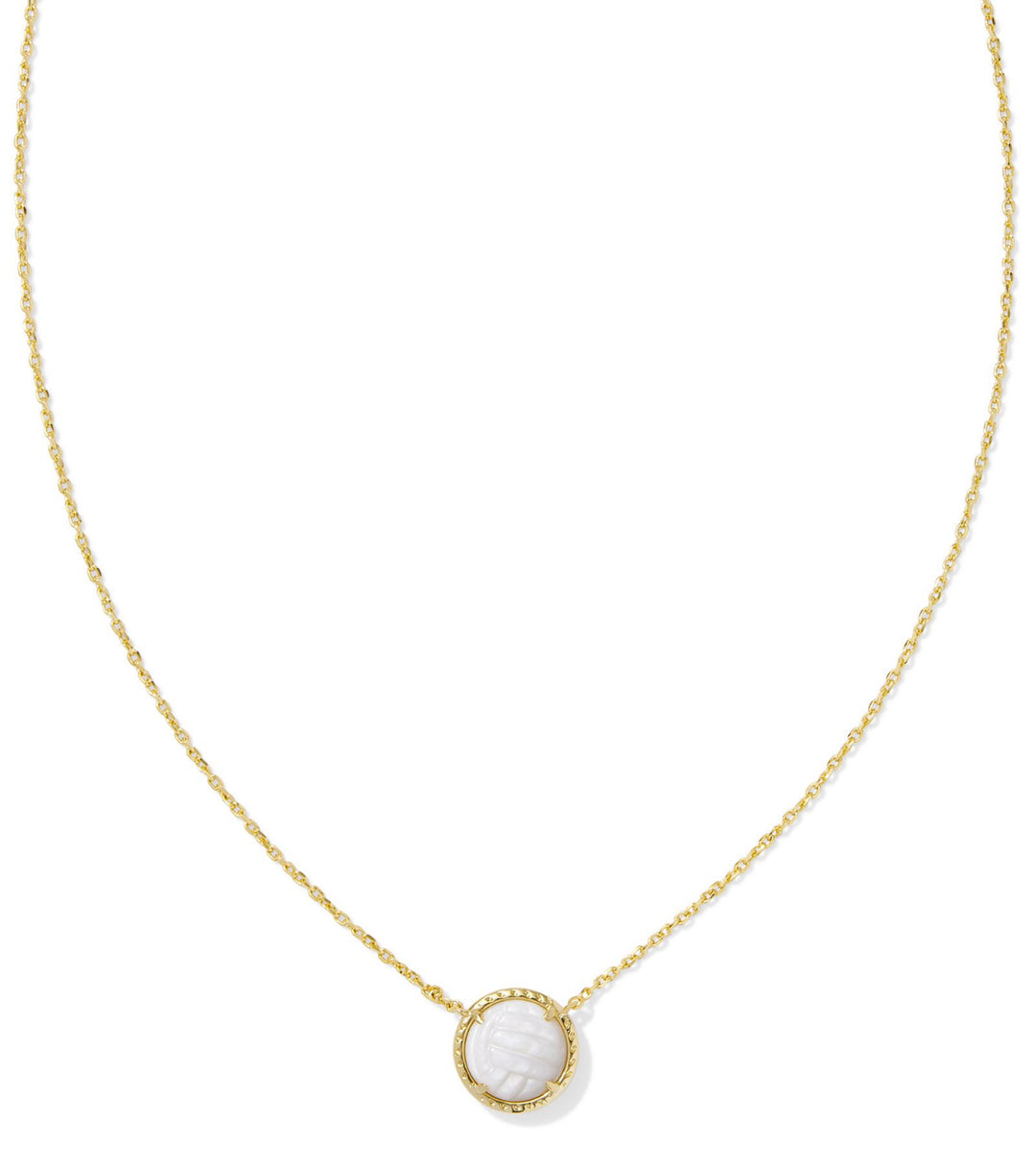 Kendra Scott: Volleyball Necklace in Gold White Mop
