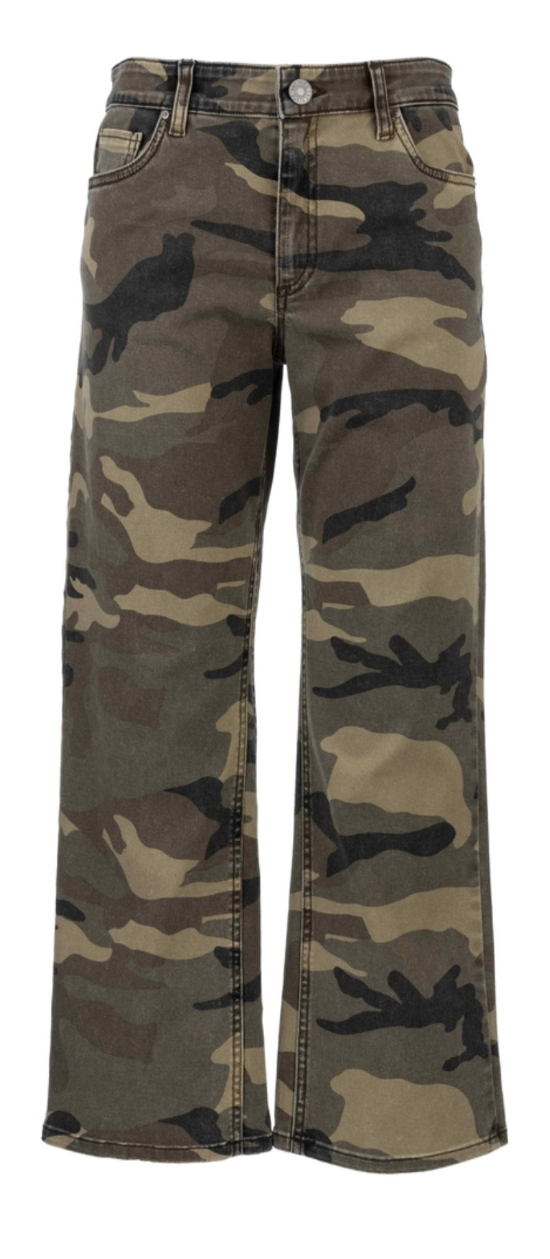 Kut: Kelsey High Rise Ankle Flare in Olive