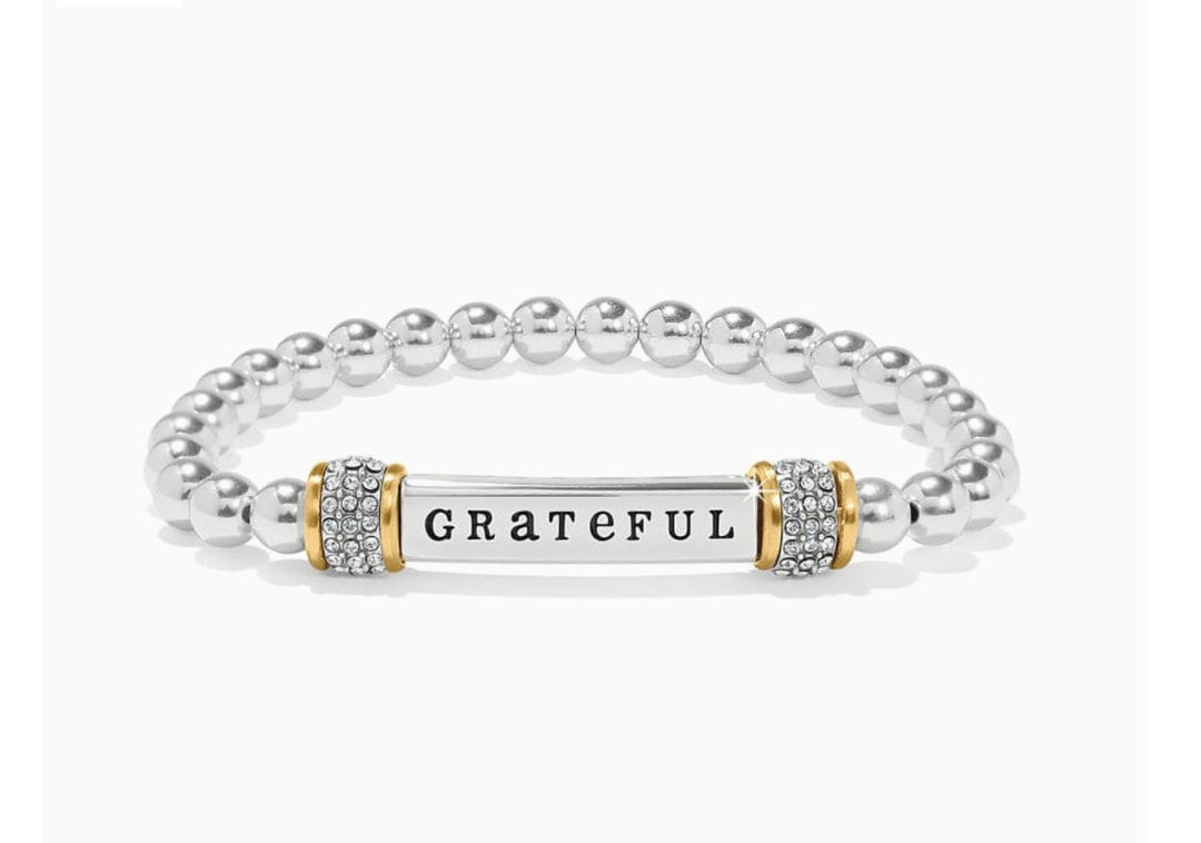 Brighton:Meridian Grateful Two Toned Stretch Bracelet-JF0187