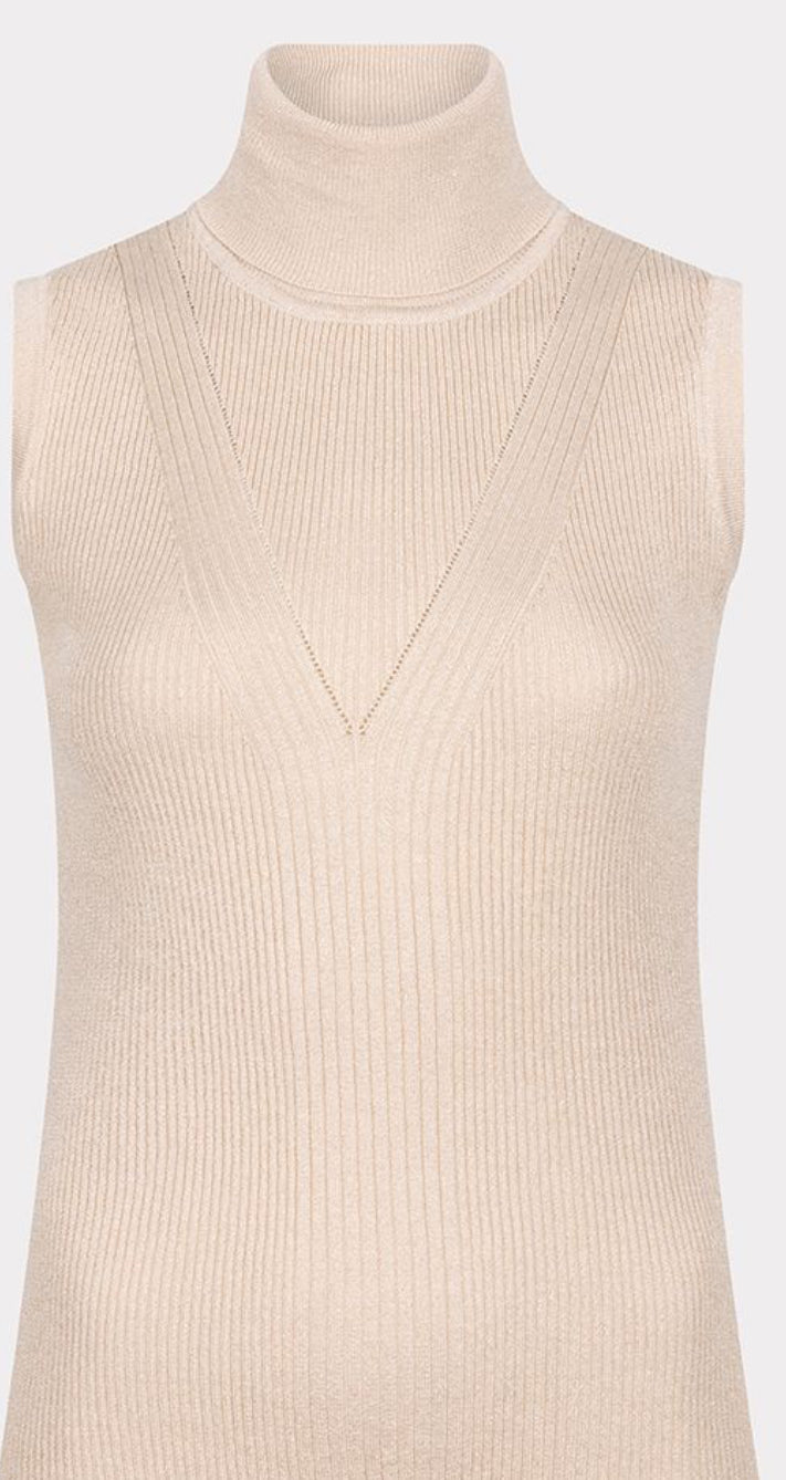 Esqualo: Light Sand Lurex Top 31500