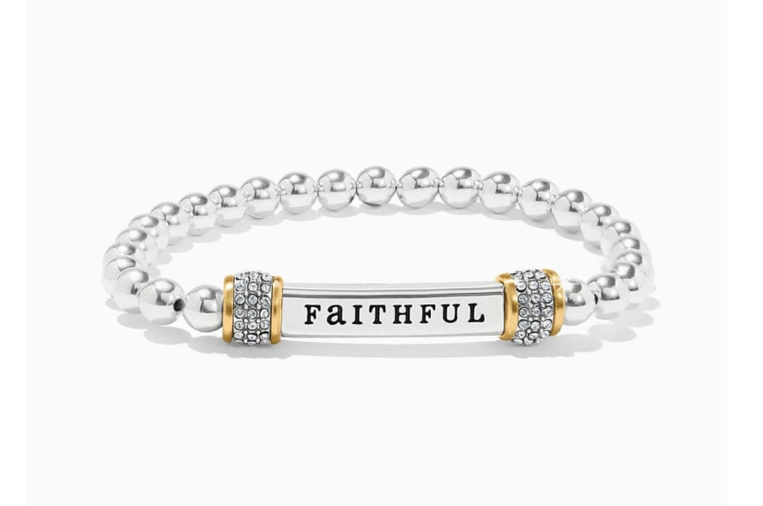 Brighton:Meridian Faithful Two Toned Stretch Bracelet-JF0188