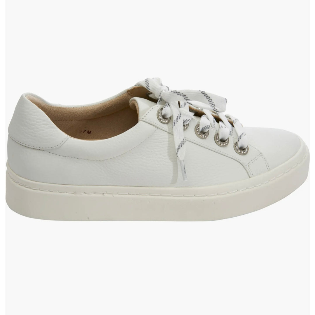 Vaneli: Ysenia Sneaker in White Milled Calf