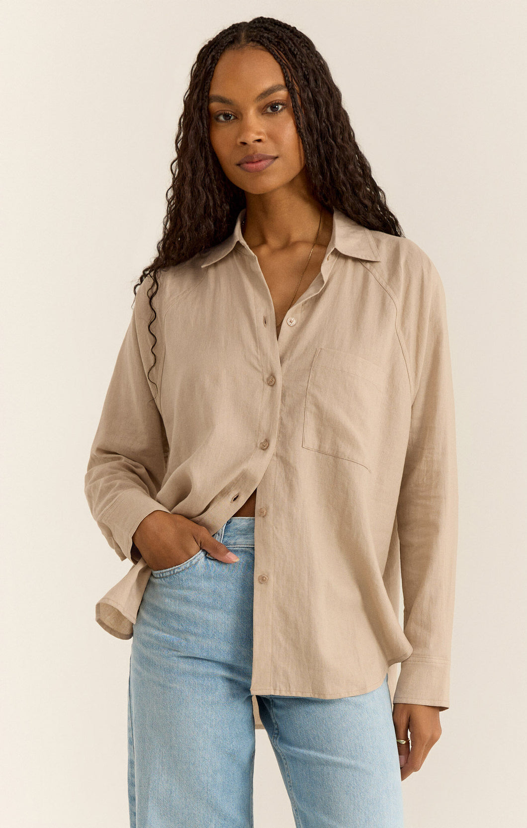 Z Supply: The Perfect Linen Top in Putty