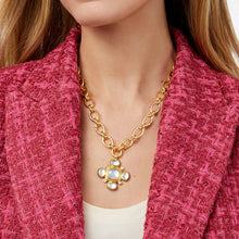 Load image into Gallery viewer, Julie Vos: Tudor Statement Necklace Iridescent Clear Crystal C
