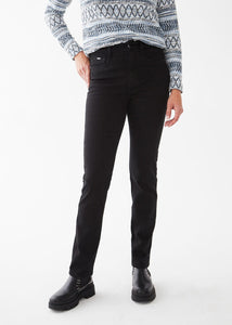 French Dressing Jeans: Suzanne Straight Leg Euro Twill Jean in Black