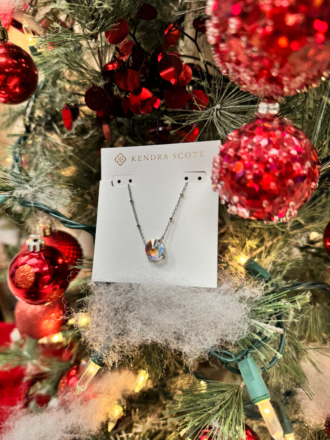 Kendra Scott: Jolie Short Pendant Necklace Rhod Dichroic Glass